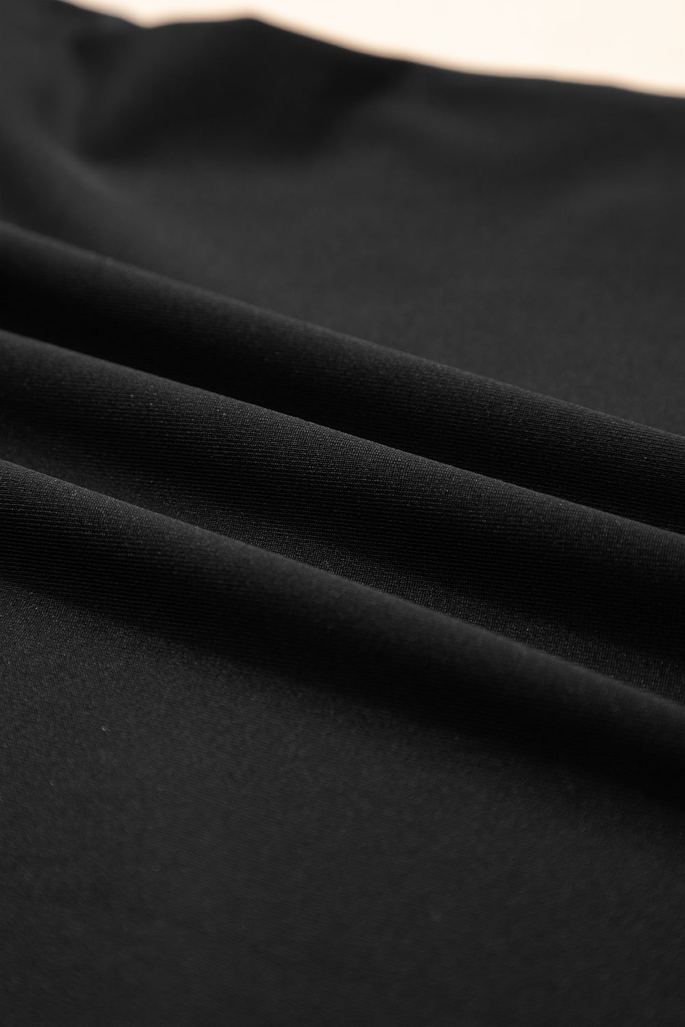 Black Crisscross Boat Neck Long Sleeve Slim Top